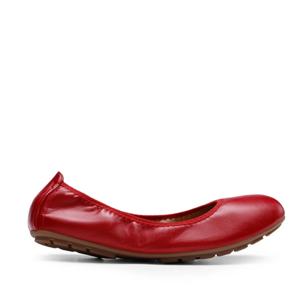 DREAM PAIRS Women's Foldable Ballerina‎ Flats Red Size 10